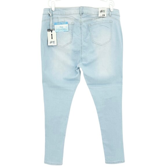 Hailey Womens CoolTech Thin Fabric Light Blue Stretch Denim Jeans Plus Sz 22 NWT - Picture 2 of 12
